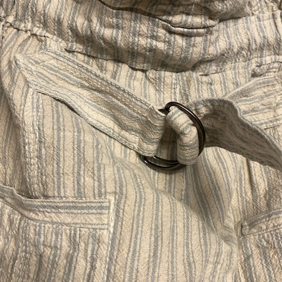 Free People Harem Wide Leg Striped Oversized Pants,Size S Color Cream-Light Blue - Picture 8 of 13